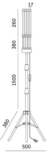 LED Stmievateľná stojacia lampa na pestovanie rastlín VITARO 4xLED/7,5W/230V čierna