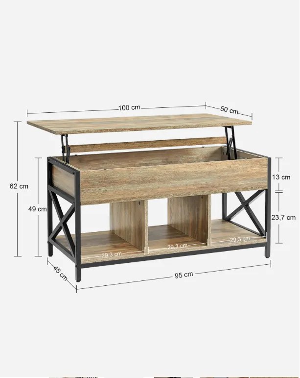 Konferenčný stolík TAYLOR SONOMA s výsuvnou doskou 100x50 cm