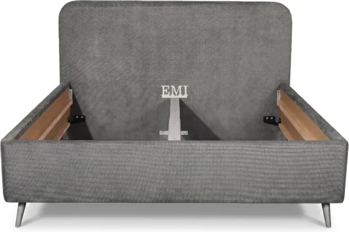 Posteľ čalúnená ESMINA + lamelový rošt + matrac EMI