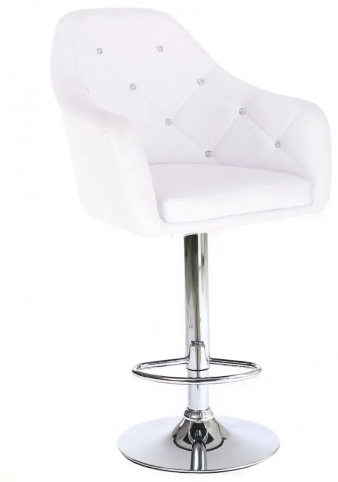 LuxuryForm DESIGN Barová stolička ROMA na striebornom tanieri - biela