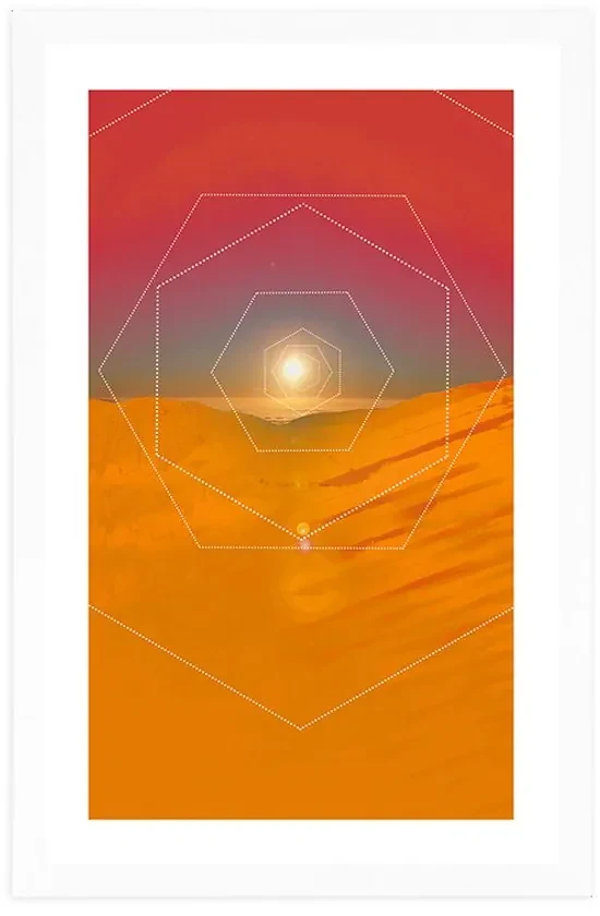 Plagát s paspartou pestrofarebná súhra - 30x45 black