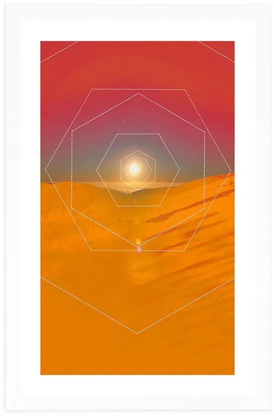Plagát s paspartou pestrofarebná súhra - 40x60 black