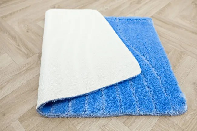 Kúpeľňový koberček Sara svetlomodrý, vlny