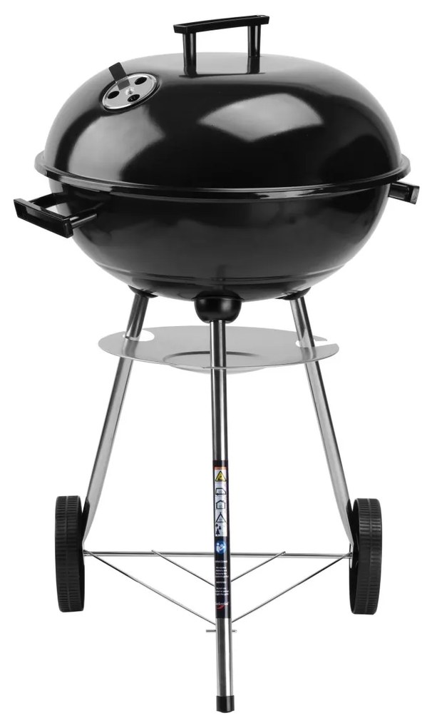 Záhradný gril na drevené uhlie RUND čierny