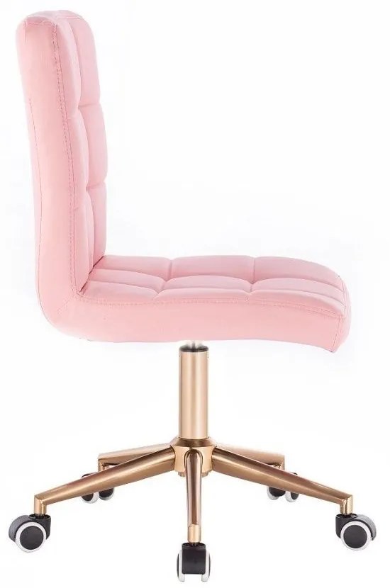LuxuryForm DESIGN Stolička TOLEDO na zlatej podstave s kolieskami - ružová
