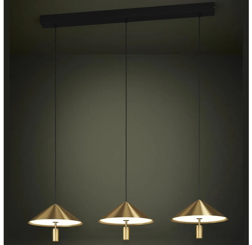 Eglo 390272 - LED Stmievateľný luster na lanku PARAGUAY 3xLED/12W/230V 3000K zlatá