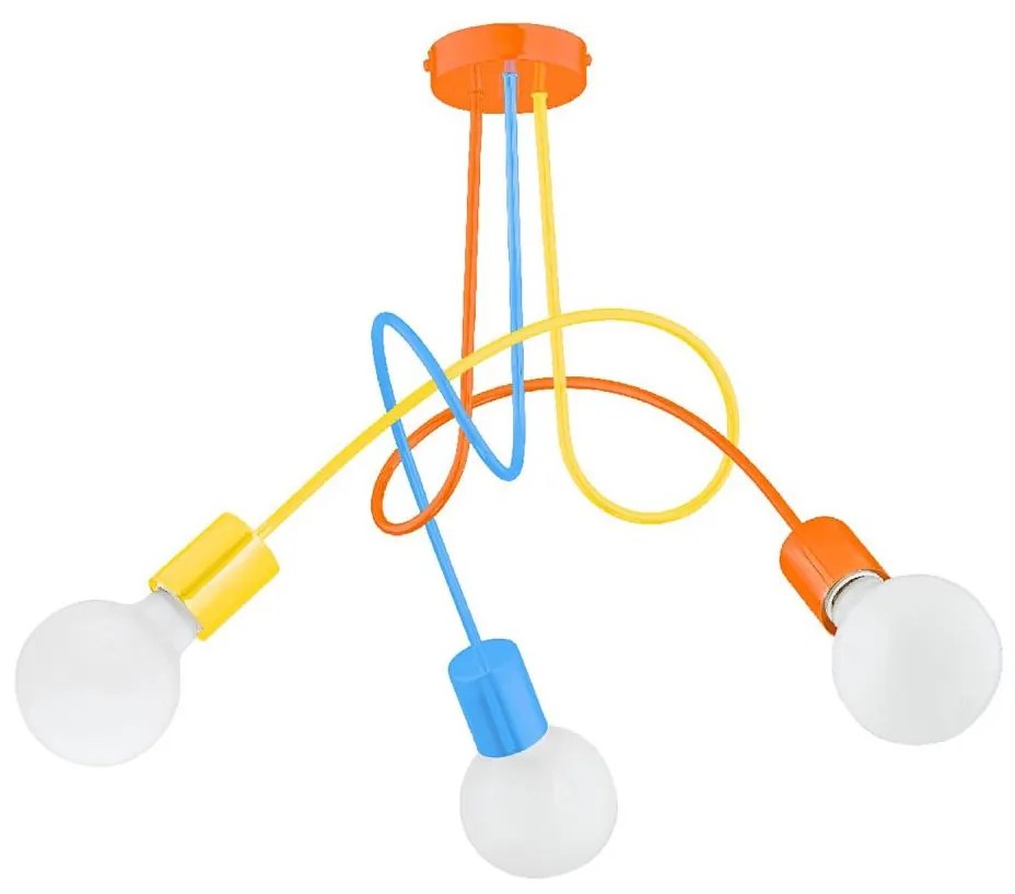 Detský prisadený luster TANGO 3xE27/15W/230V pestrofarebná