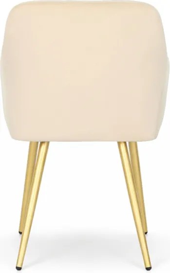 Sada štyroch jedálenských stoličiek LUXANO zamatové, béžové / zlaté nohy (4 ks)