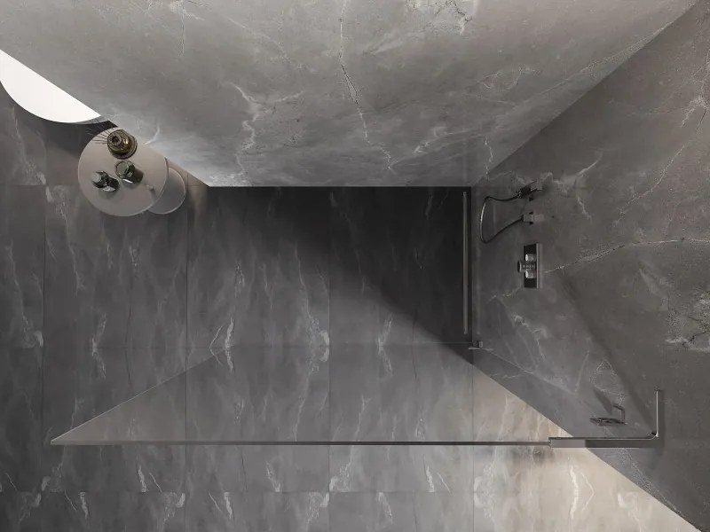 Mexen, Mexen Lunar L sprchová stena pravá 70 x 200 cm, priehľadná 8 mm, chróm - 830L-070-000-01-00-P