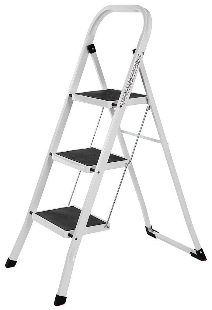 Trojstupňové skladacie schodíky TRIO čierne/biele