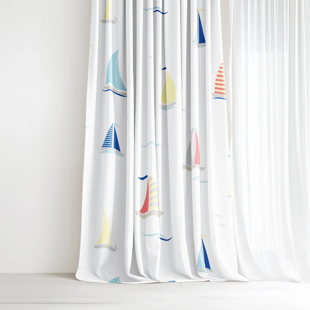 Goldea bavlnený záves - plachetnice 180x150 cm