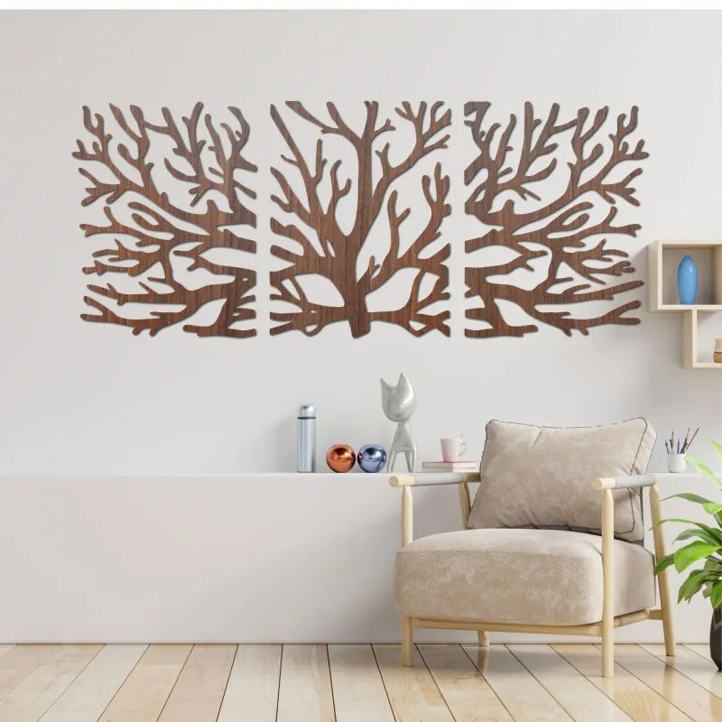 Trojdielny obraz na stenu konáre | SENTOP FB-HDF0502