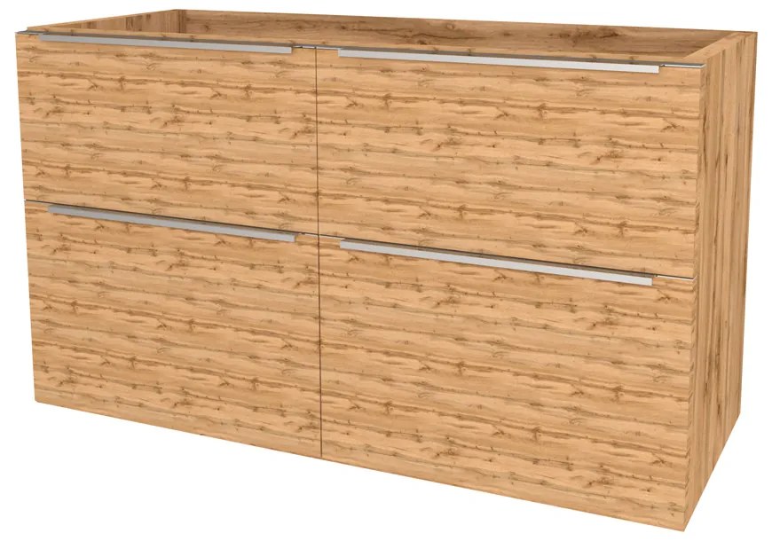 Mereo, Mereo Mailo, kúpeľňová skrinka 121 cm, chróm madlo, Multidecor, Dub Wotan, MER-CN593SDWOT