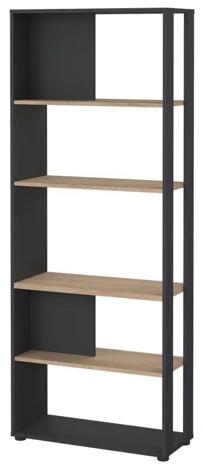 Knižnica v dekore duba v antracitovo-prírodnej farbe 80x205 cm Sign – Tvilum