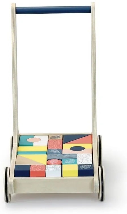 Vilac Drevený vozík s farebnými kockami