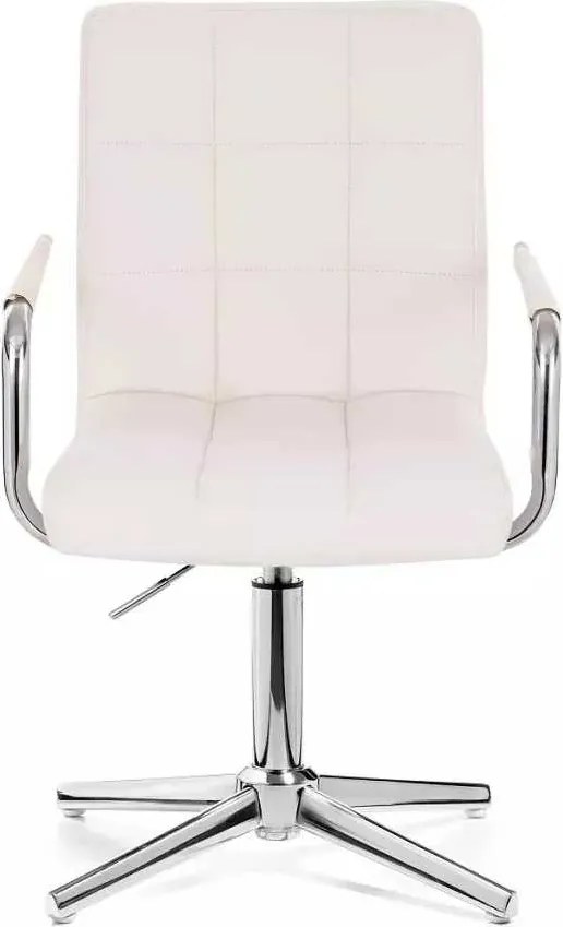 LuxuryForm DESIGN Stolička VERONA na striebornom kríži - biela