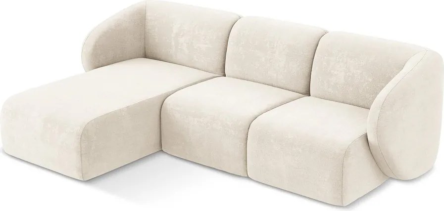 Béžová ženilková rohová pohovka (ľavý roh/s leňoškou) Lani – Makamii