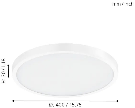 Eglo 97262 - LED stropné svietidlo FUEVA 1 1xLED/25W/230V biele okrúhle 2500 lm