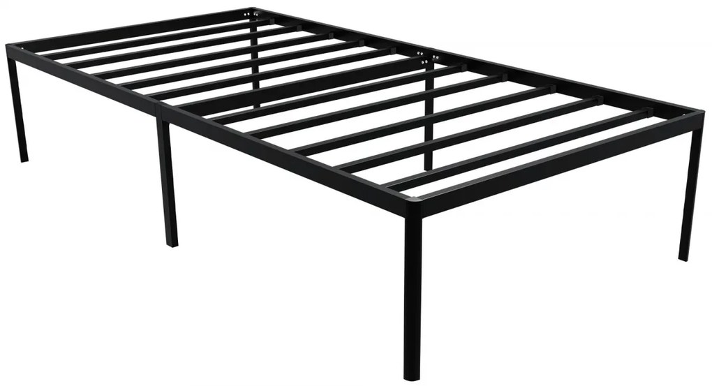 Kovová posteľ Hamlin - 200 x 100, v 41 cm - Čierna