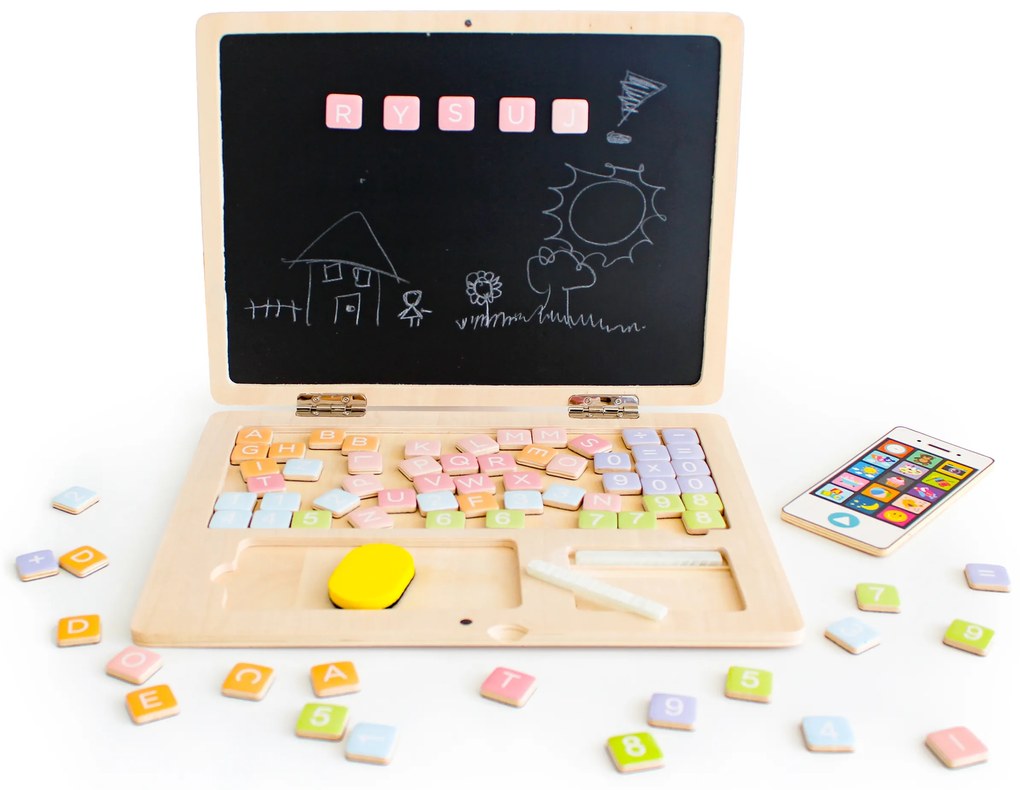 Drevený vzdelávací notebook, Ecotoys