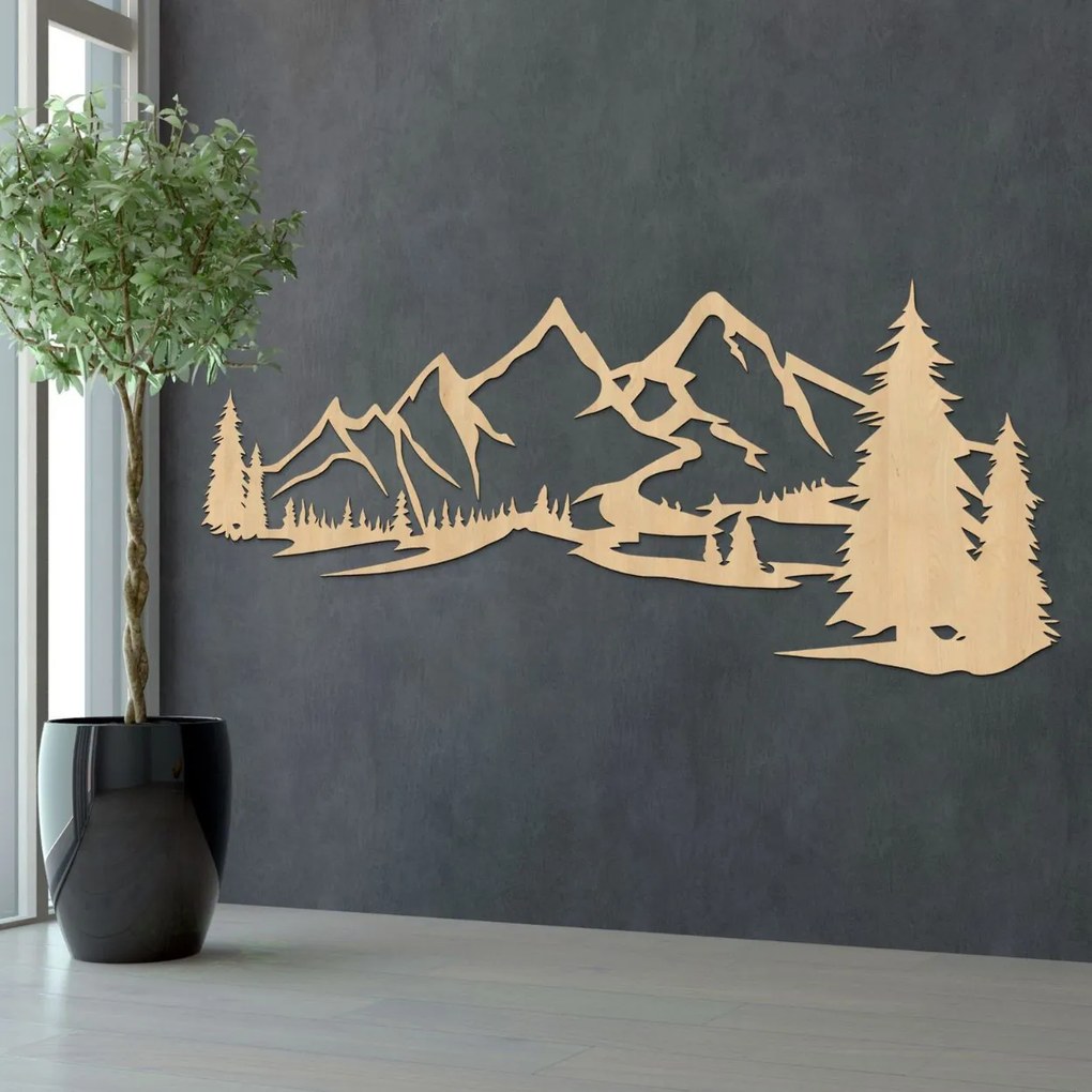 Drevený obraz na stenu - Les a hory | REHORA: HDF - Javor 55 x 20 cm 4658-109477 HDF0414-akcia20