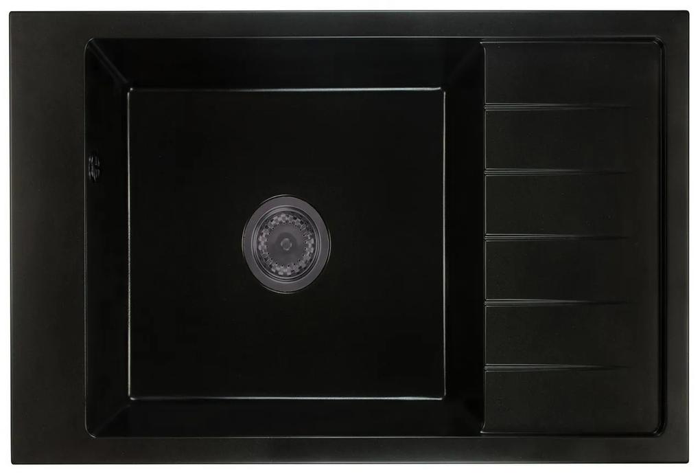 Kuchynský drez Lurano (čierna) (s 2 otvormi pre batériu) (P). Vlastná spoľahlivá doprava až k Vám domov. 1066258