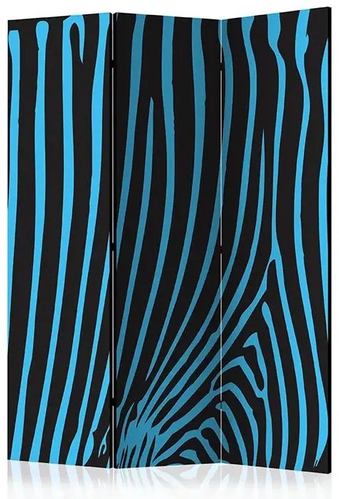 Paraván - Zebra pattern (turquoise) [Room Dividers] Veľkosť: 135x172, Verzia: Obojstranný