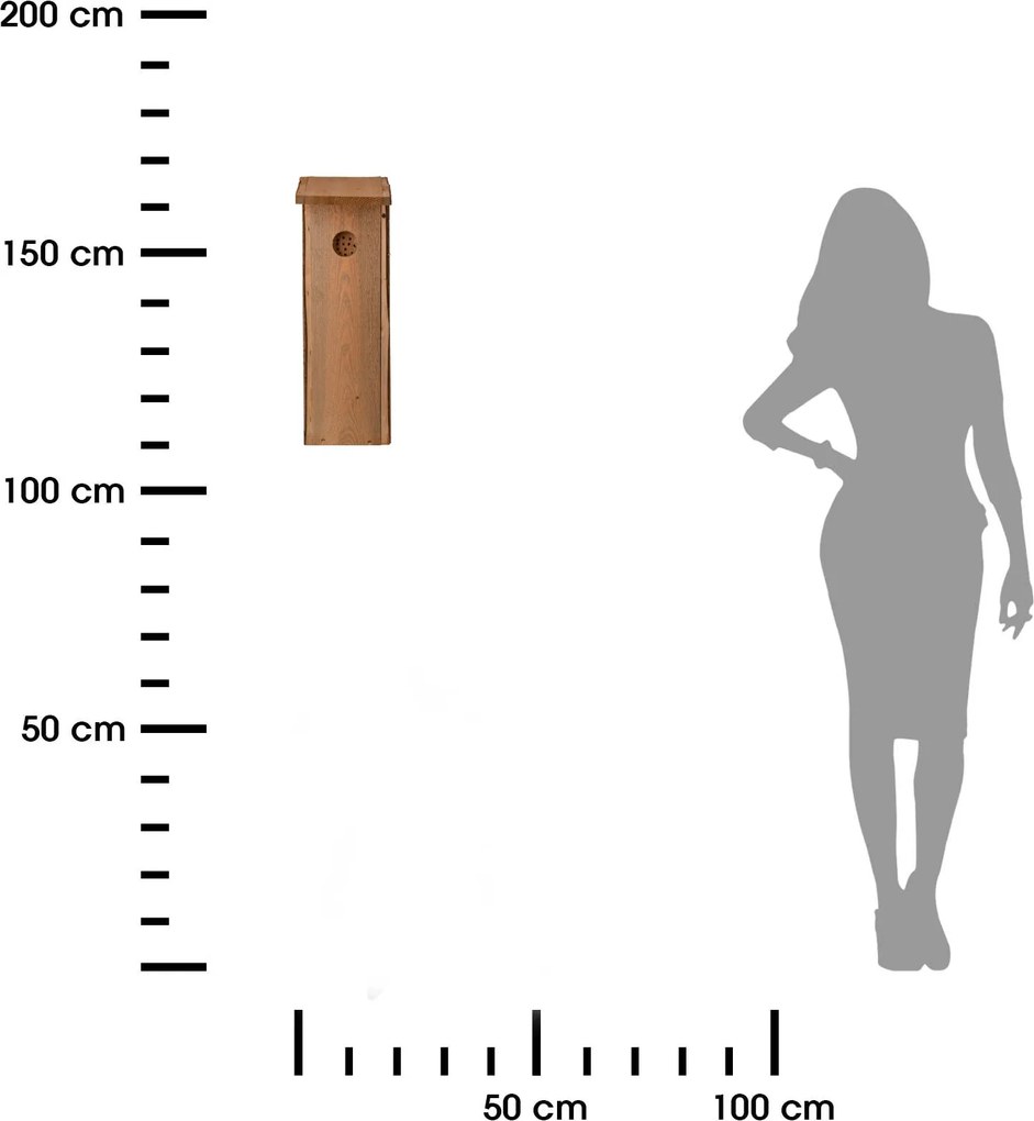 Búdka pre ďatľa Smart, 53,5x18x22 cm, drevo, hnedá