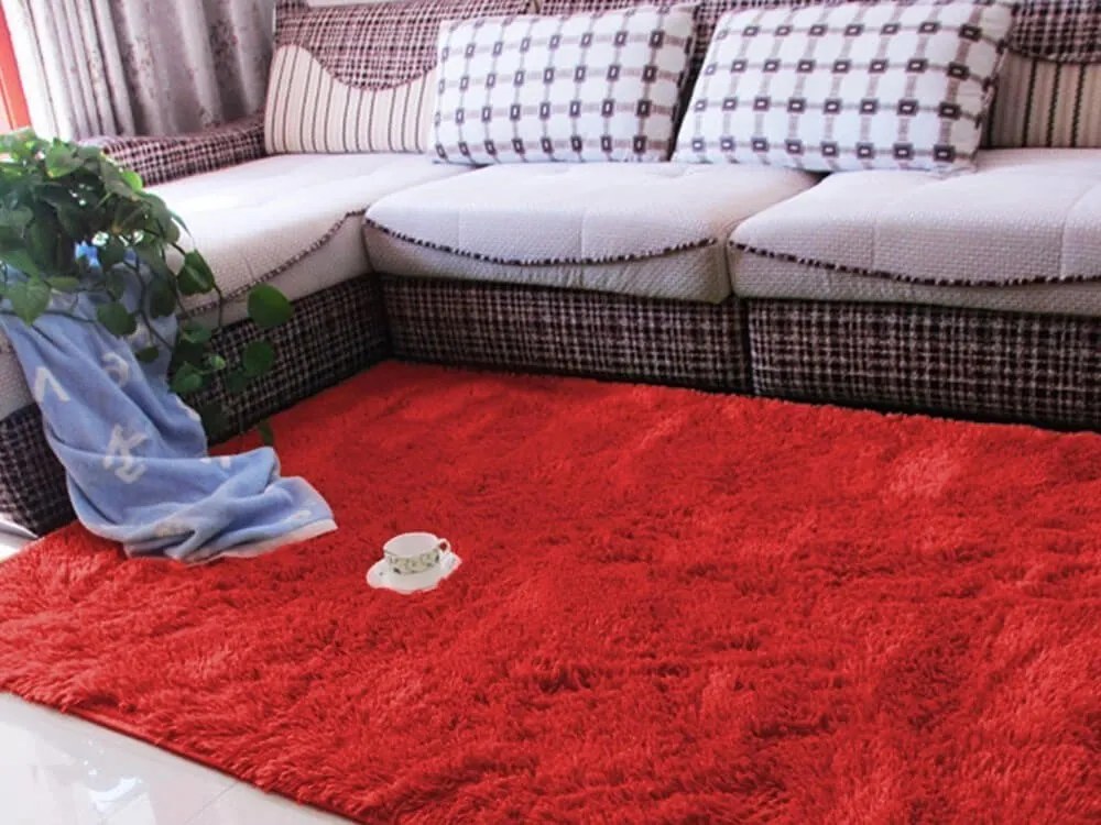 TZ Červený obdĺžnikový shaggy koberec Lana Rozmer: 250x300