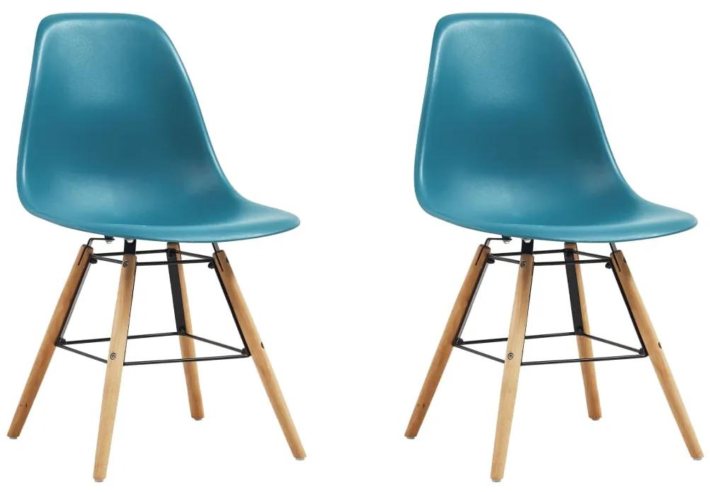 vidaXL Jedálenské stoličky 2 ks, tyrkysové, plast | BIANO