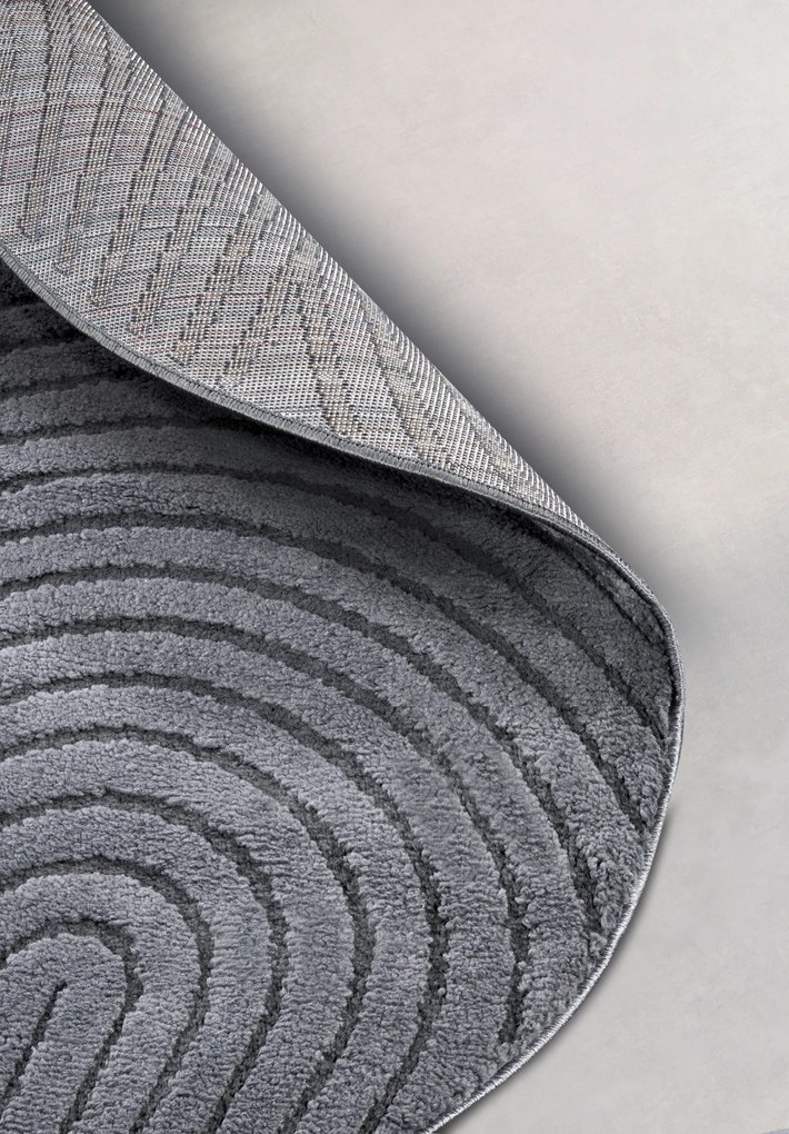 Kusový koberec New York 106206 Antracite kruh, 200x200 (priemer) kruh, šedá, chodba / predsieň, ELLE Decoration