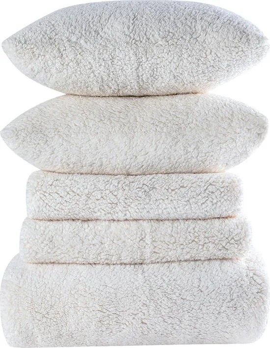 Prikrývky SHERPA krémové sedacia súprava