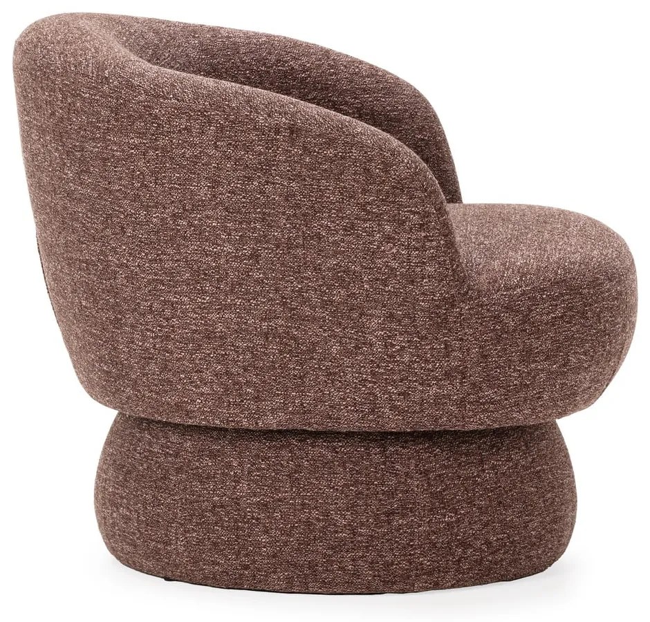 Fialové/hnedé otočné kreslo Dali – MOME