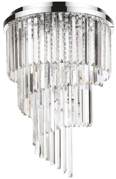 Ideal Lux - Krištáľový prisadený luster CARLTON 12xE14/40W/230V chróm