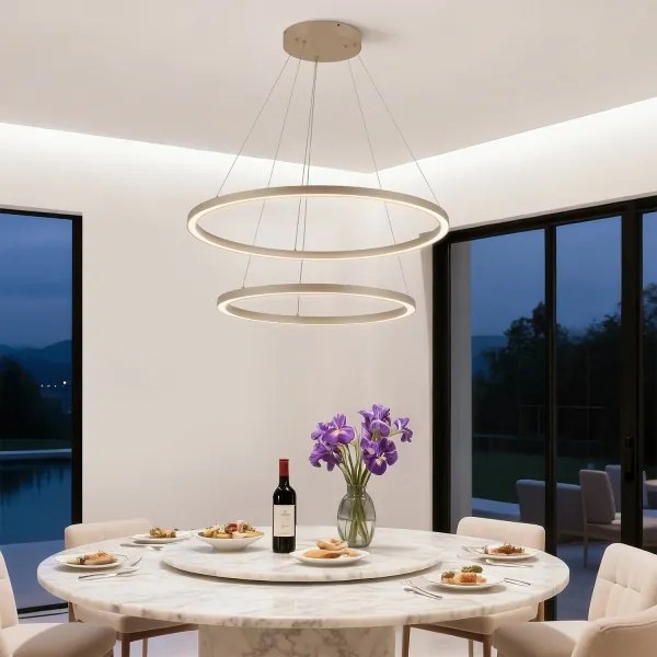 Brilagi - LED stmievateľný luster na lanku PORTOFINO LED/98W/230V pr. 80 cm béžový + DO
