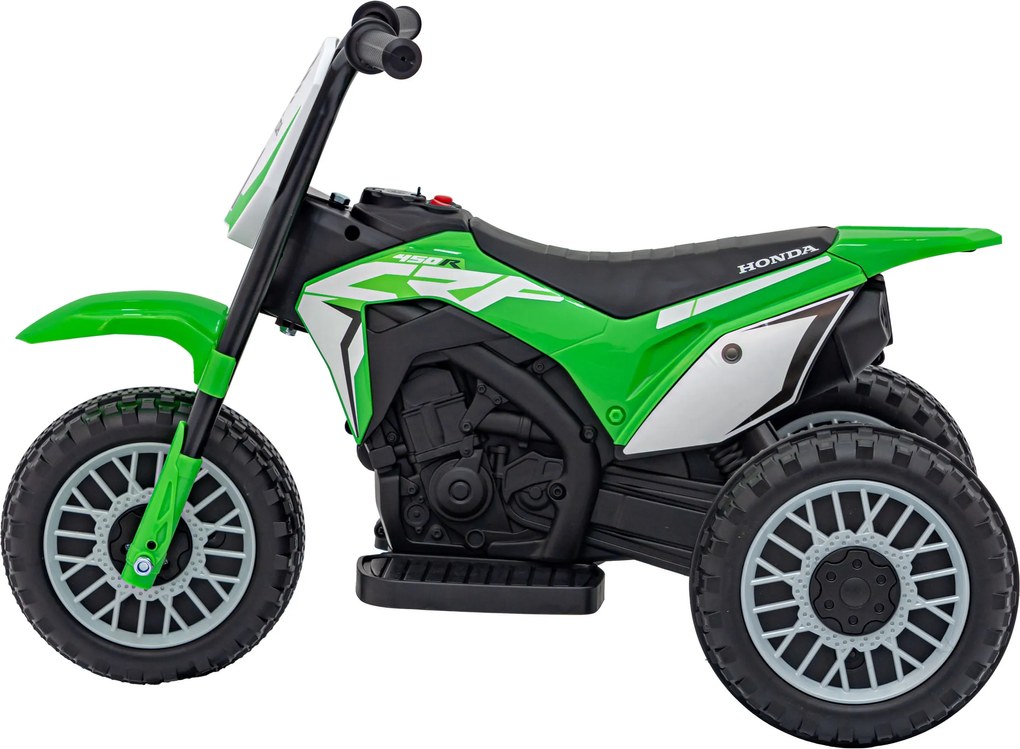 Ramiz Cross Honda CRF 450R batériový bicykel pre deti Zelená + 3 kolesá + gumový behúň + klaksón