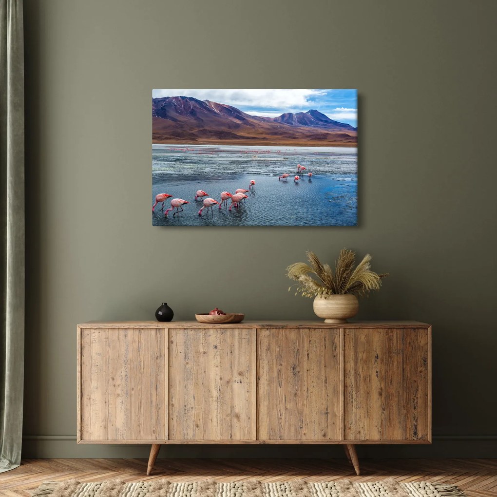 Obraz - Plameniaky (90x60 cm)
