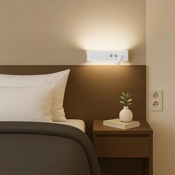 LED nástenné bodové svietidlo RESORT LED/10W/230V + LED/3W biele pravé