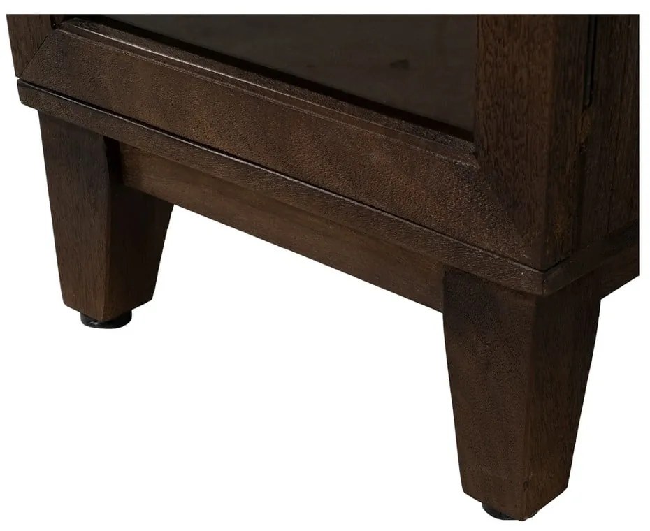 Hnedá vitrína z mangového dreva 40x180x40 cm Ravi – Ixia