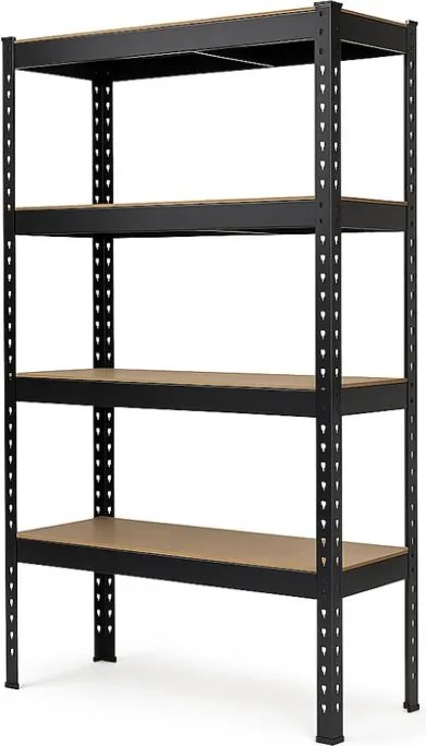 Akcia 3x Regál 180x160x50 cm profesionálny 4-policový, nosnosť 160 kg - čierny