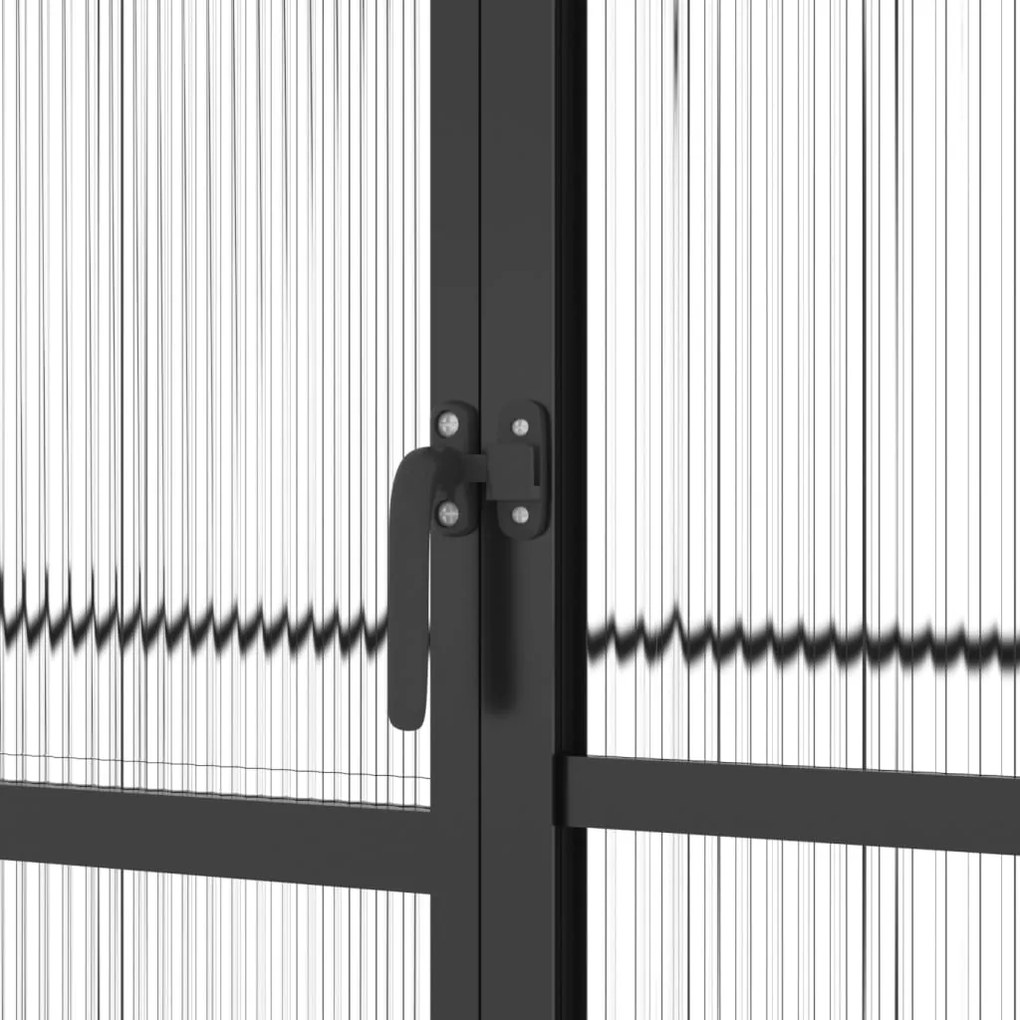 Skleník s podkladovým rámom, antracitový 3,3 m², hliník