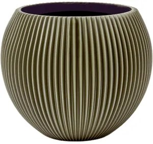 Kvetináč Capi Nature Groove Special Vase Ball zelený 29x26 cm