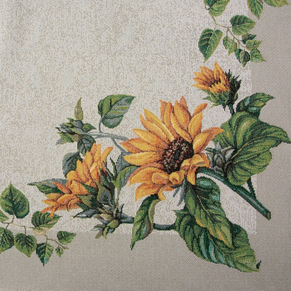 GOBELÍNOVÝ OBRUS NATUR 100X100 CM KVETY