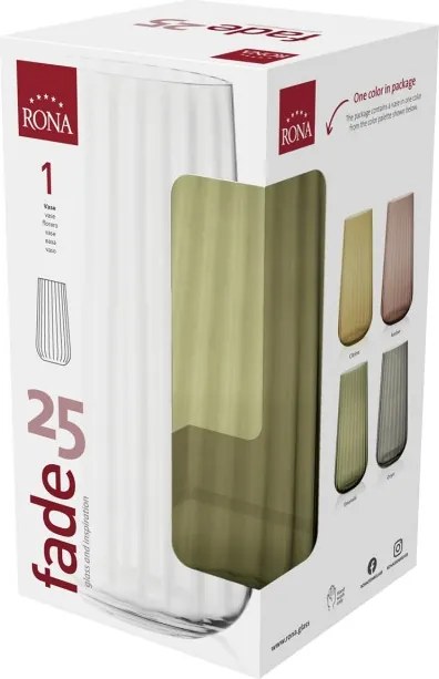SKLENENÁ VÁZA RONA DECO FADE EMERALD 25CM