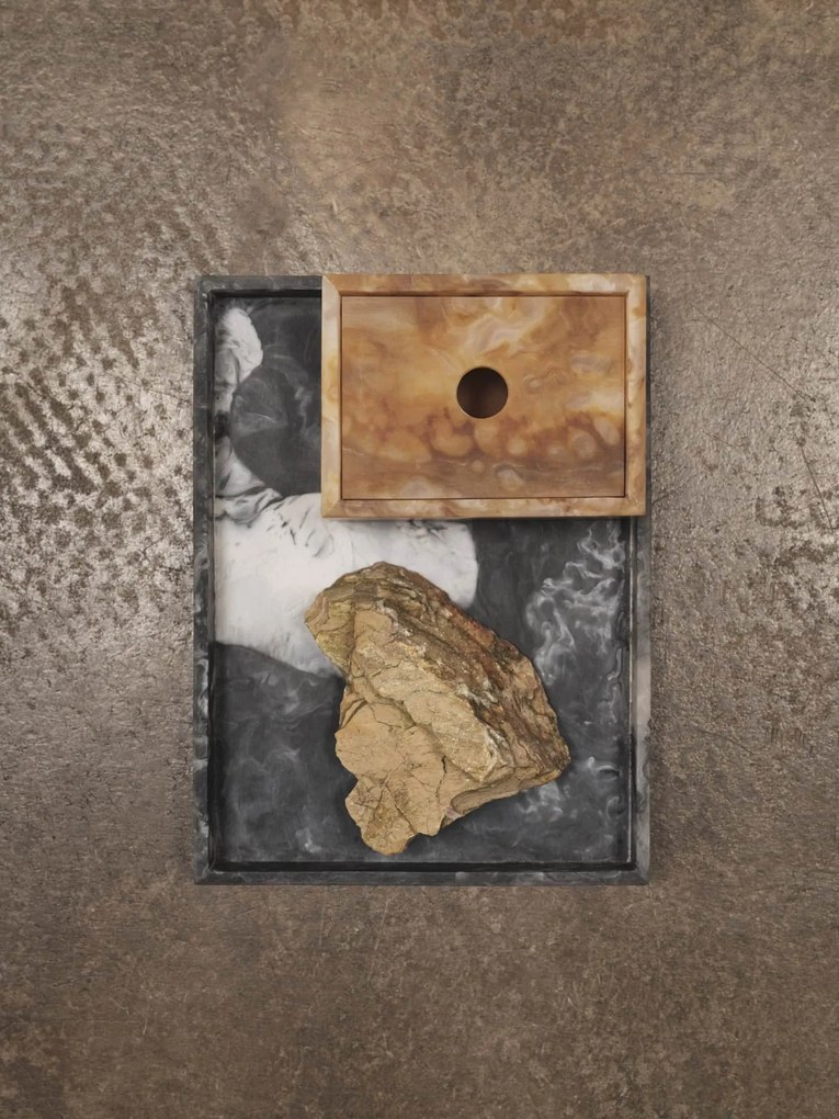 Ferm Living Podnos Mist Charcoal 10 × 15 cm