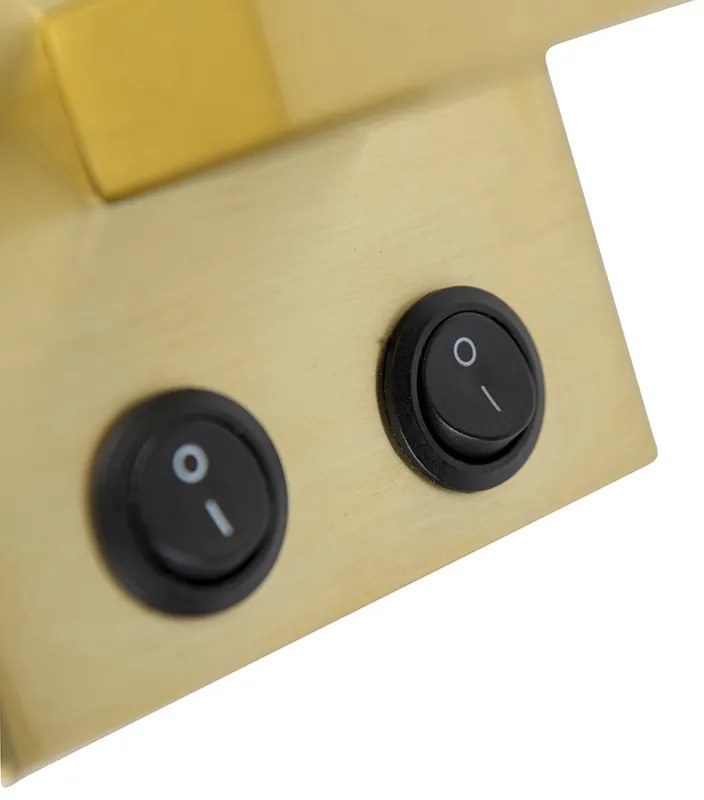 Inteligentná nástenná lampa zlatá s bielym tienidlom vrátane Wifi A60 - Brescia