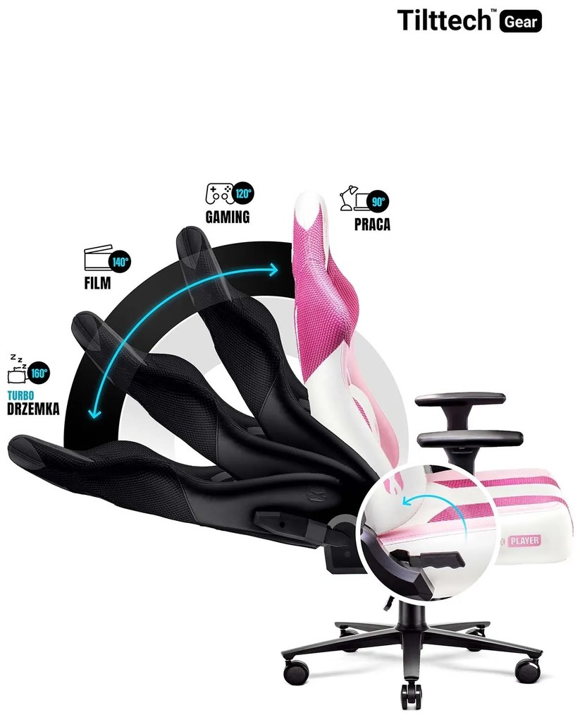 Látkové herné kreslo Diablo X-Player 2.0 Normal Size, Marshmallow Pink/ ružové