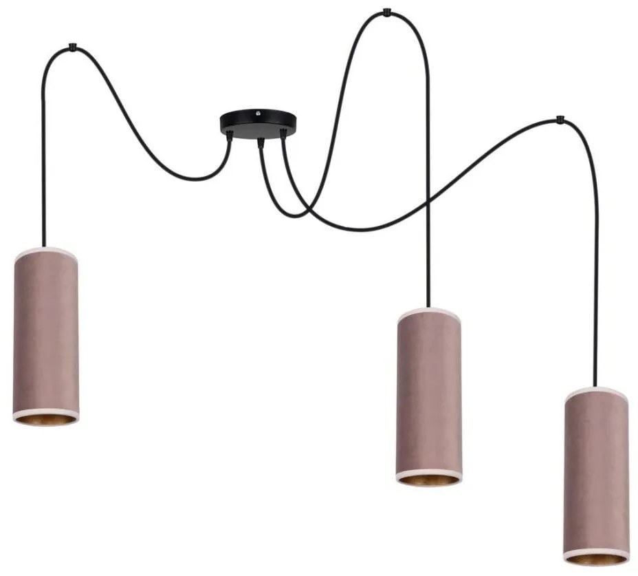Luster na lanku AVALO 3xE27/60W/230V pavúk ružová/medená