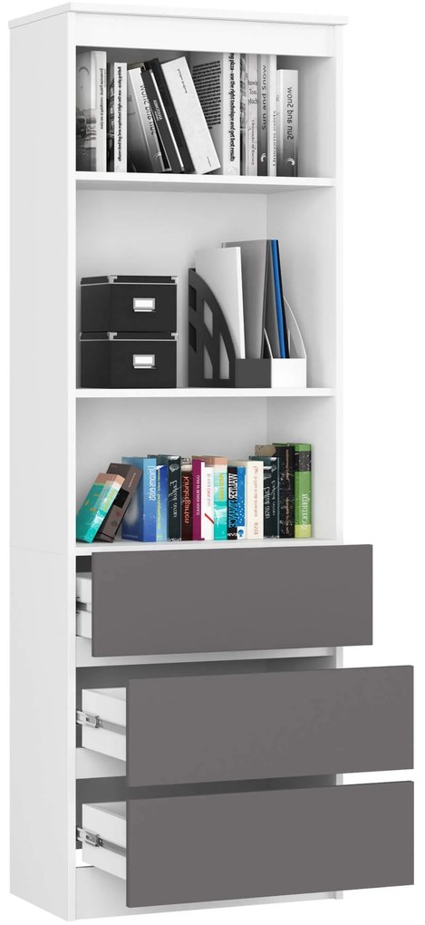 Knižnica R 60 cm biela/grafit