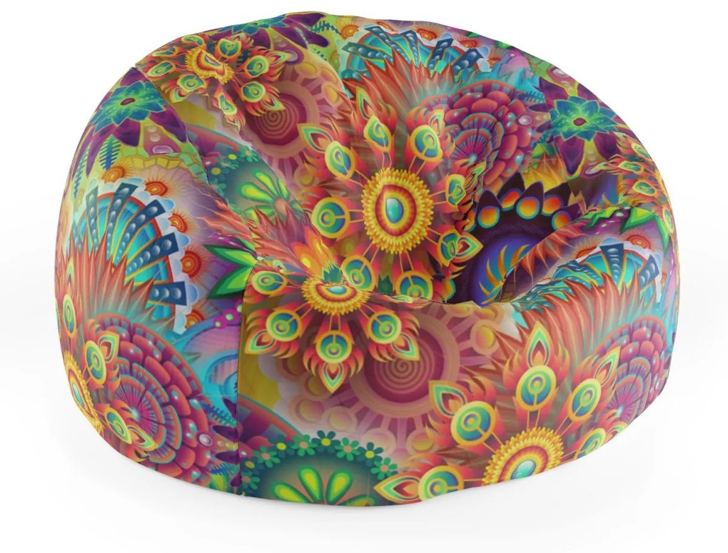 Sablio Sedací vak Cocoon Farebné obrazce - 115 x 75 cm x 45 cm